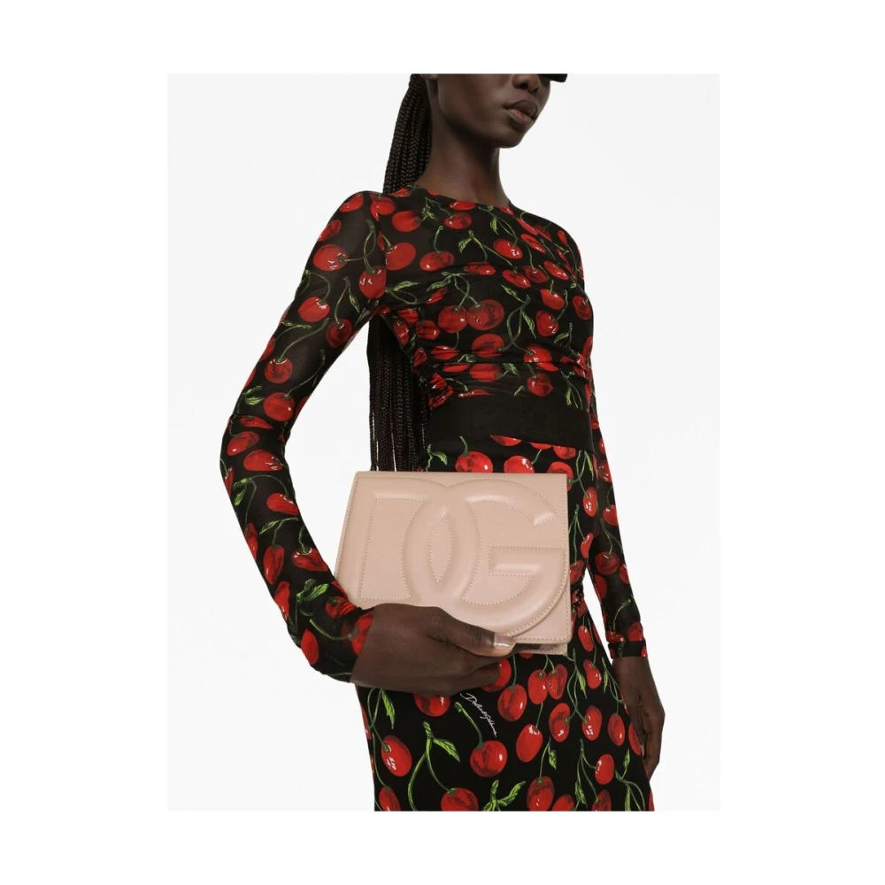 Dolce & Gabbana Gewatteerde leren schoudertas Pink Dames