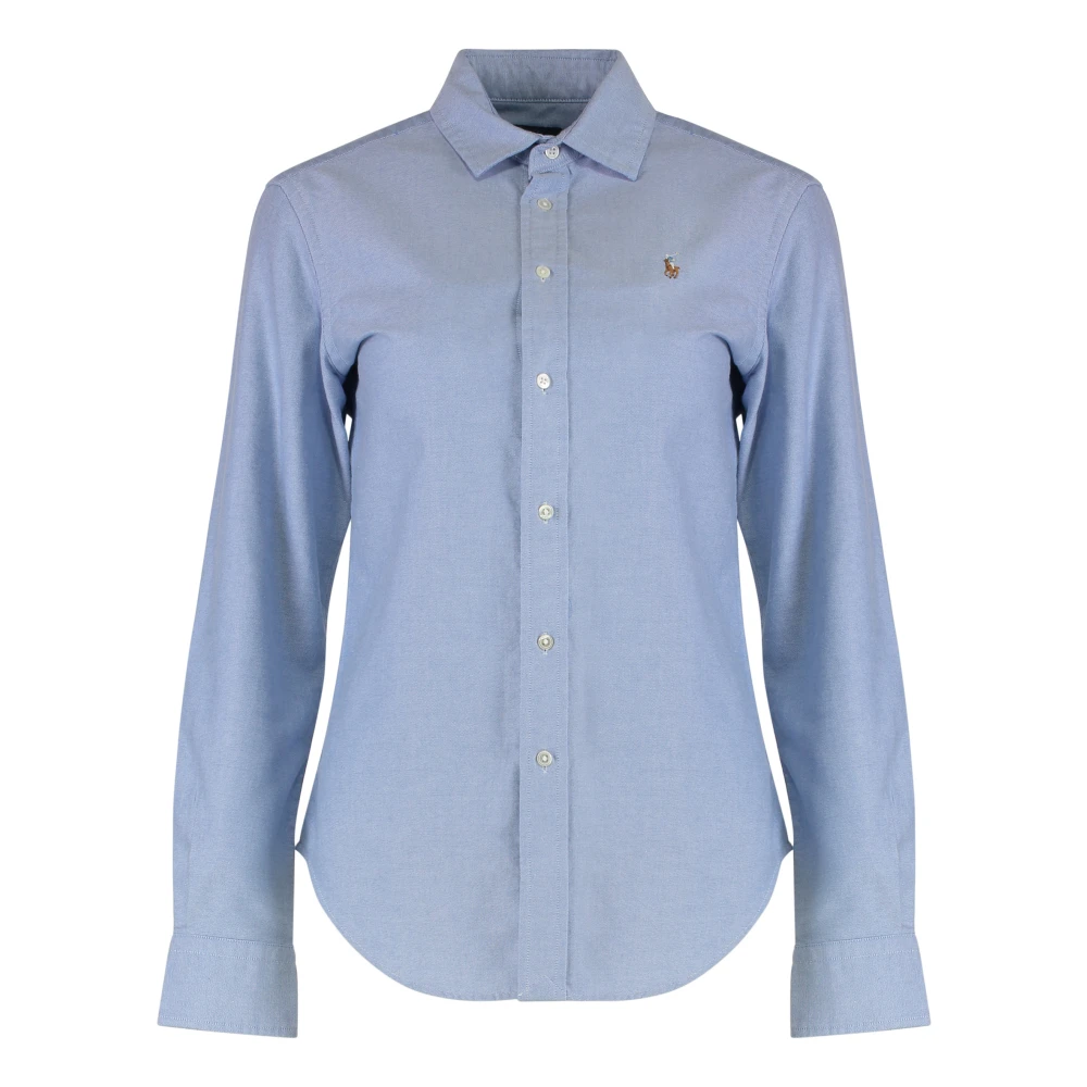 Polo Ralph Lauren Women's Blue Shirts, L, Oxford Shirt