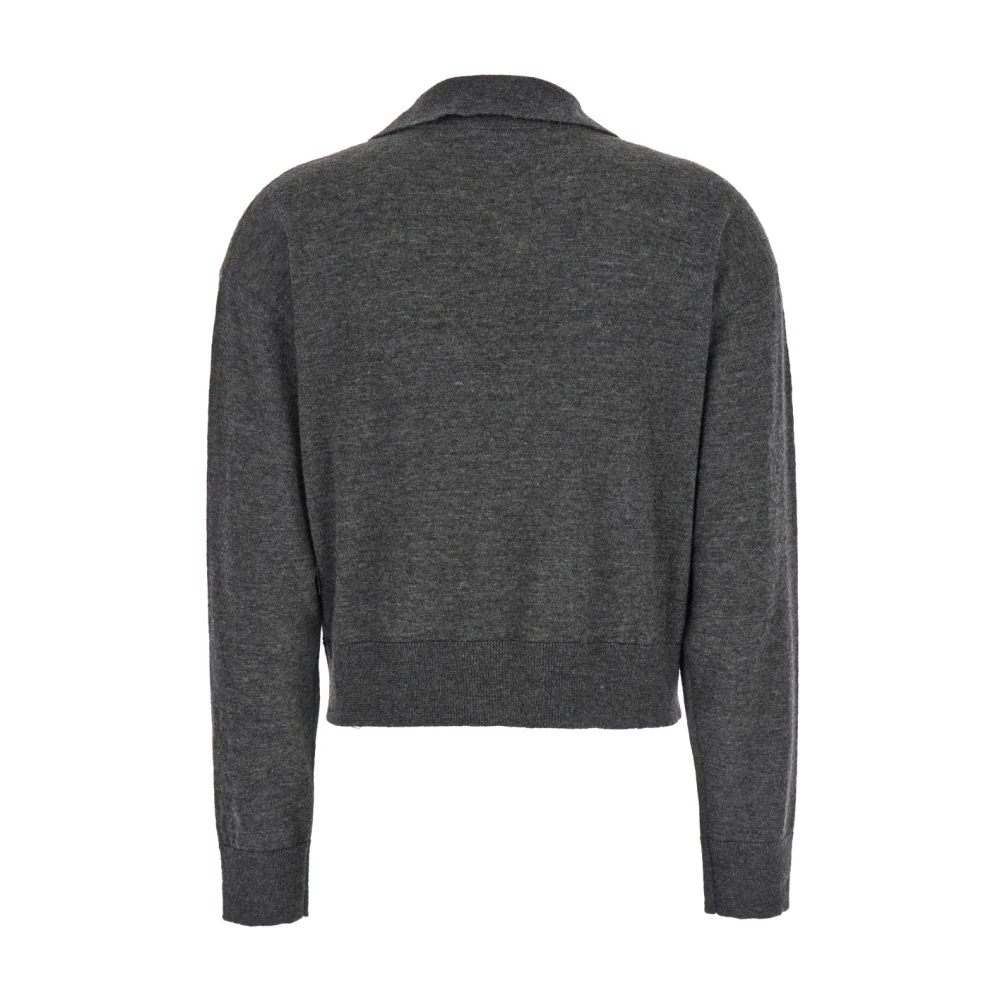 Mauro Grifoni Grijze Gebreide Poloshirt Gray Dames