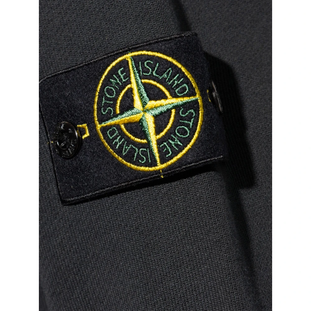 Stone Island Kompas Applicatie Zwarte Sweater Black Heren