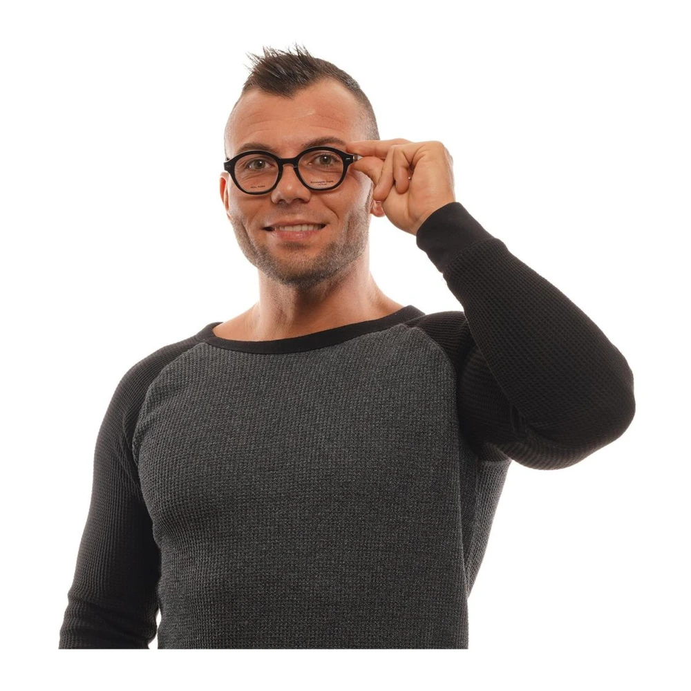 Ermenegildo Zegna Ronde Hoorn Optische Monturen Black Heren
