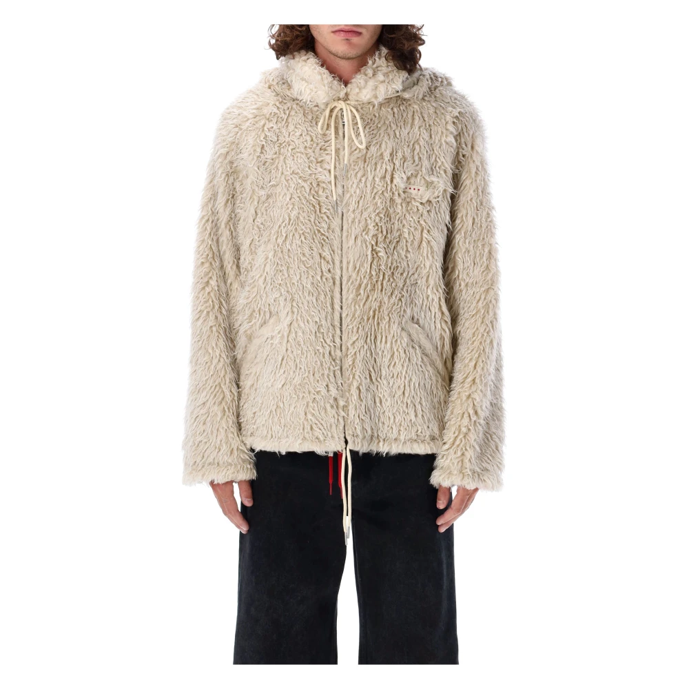 Marni Witte Teddy Jas Buitenkleding Aw24 White Heren