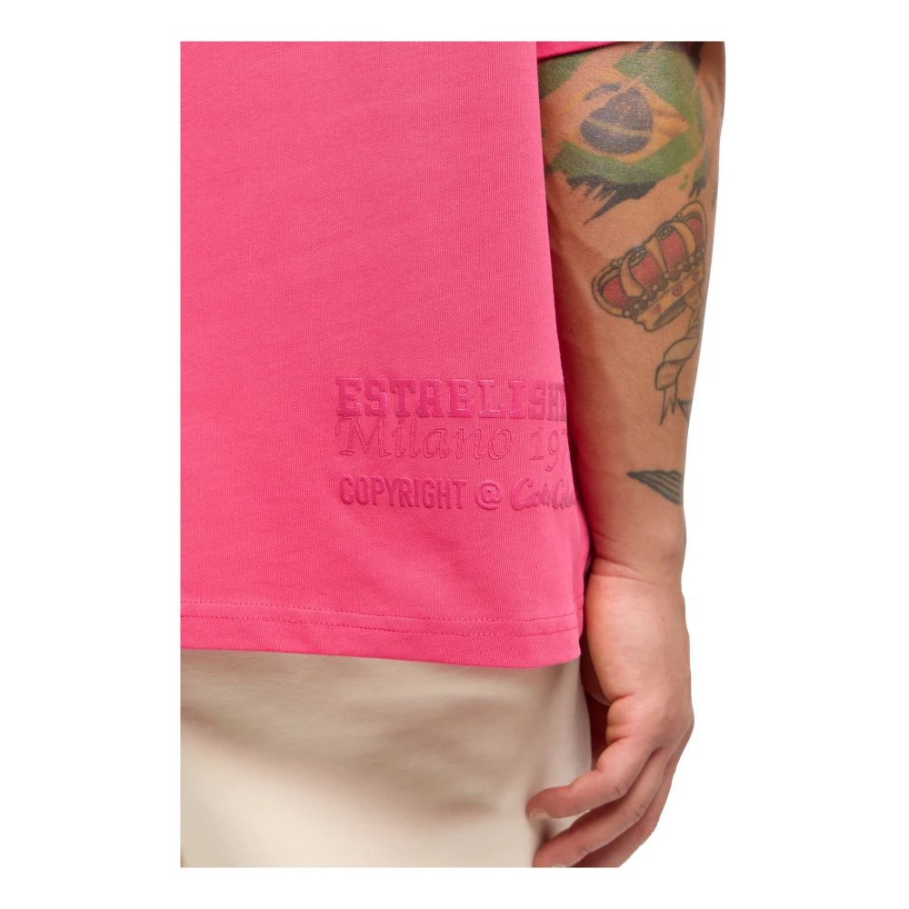 carlo colucci Premium Familie Oversize T-Shirt Pink Heren