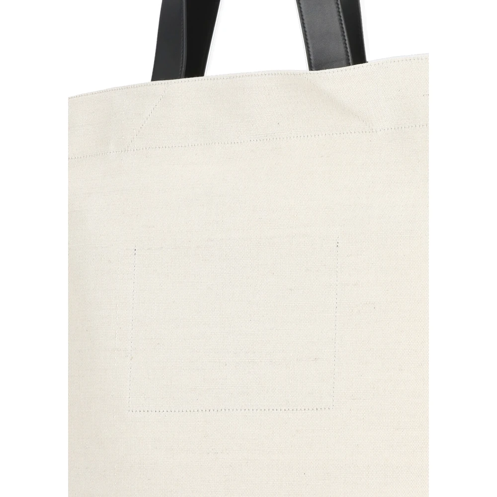 Jil Sander Beige Katoenen Winkelmand met Leren Handvatten Beige Heren