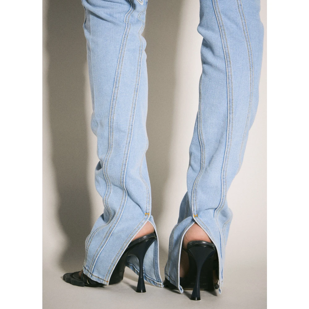 Mugler Spiral Panel Skinny Jeans Blue Dames
