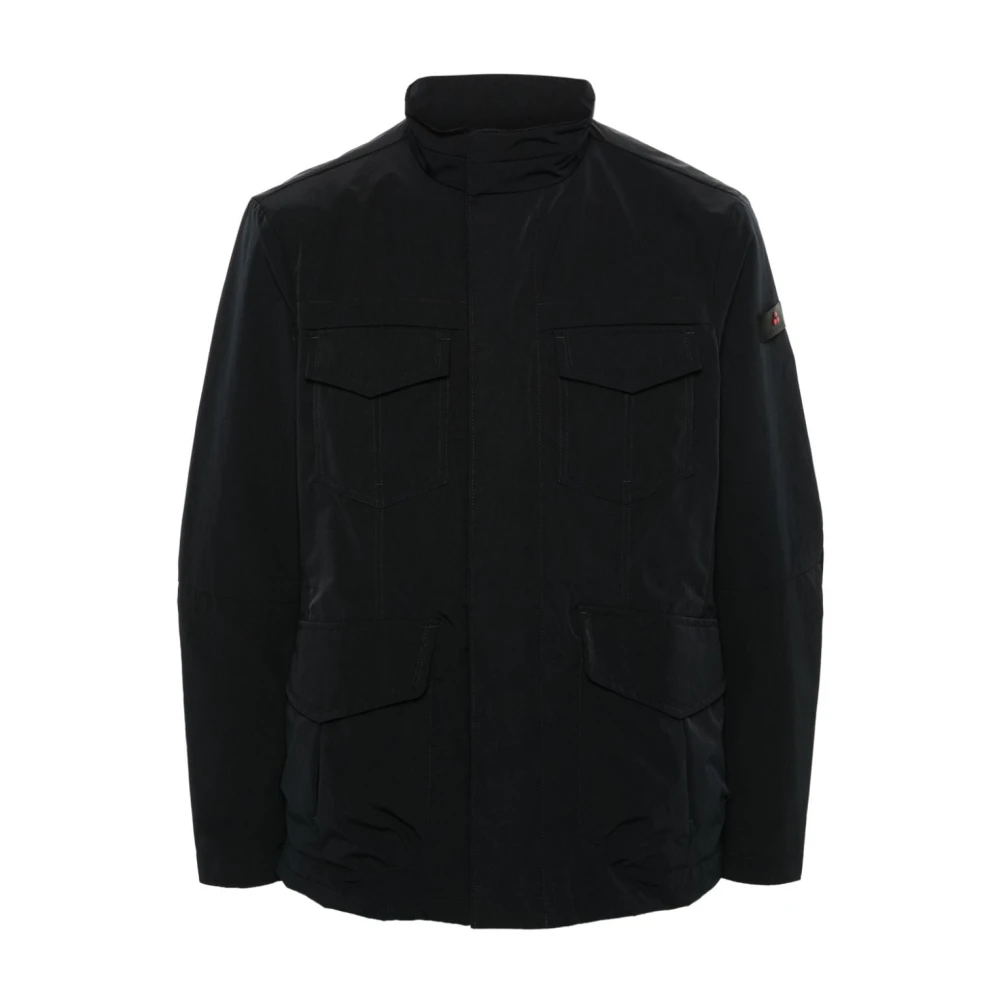 Peuterey Blauwe Waterafstotende Jas Lichtgewicht Poplin Blue Heren