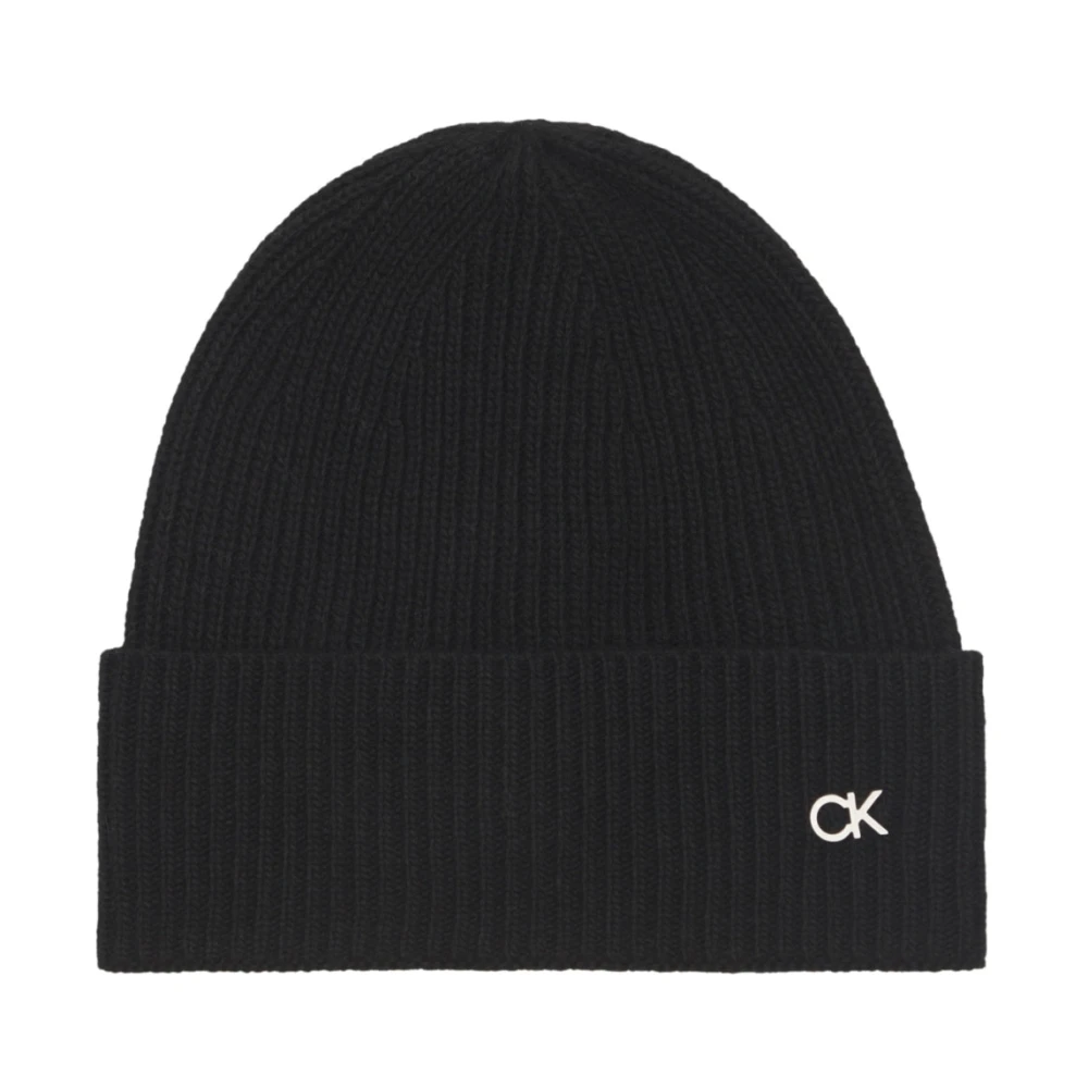 Calvin Klein Women's Black Re-Lock Beanie And Scarf