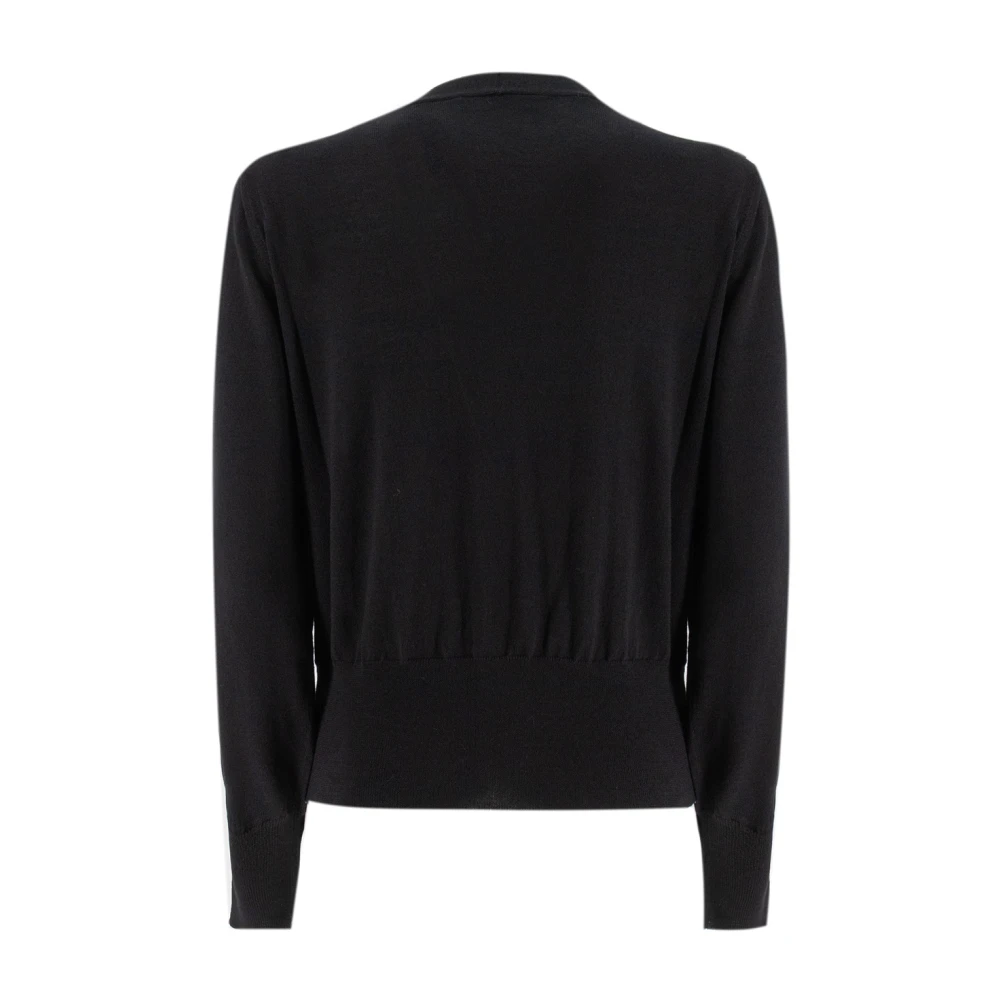Fabiana Filippi Paillet Geborduurde Wol Vest Black Dames