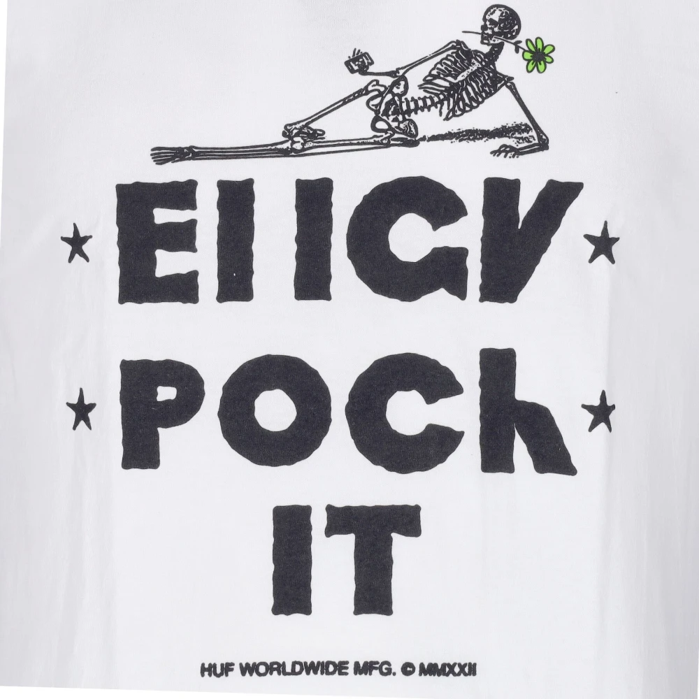 HUF Witte Heren Tee met Front Print White Heren