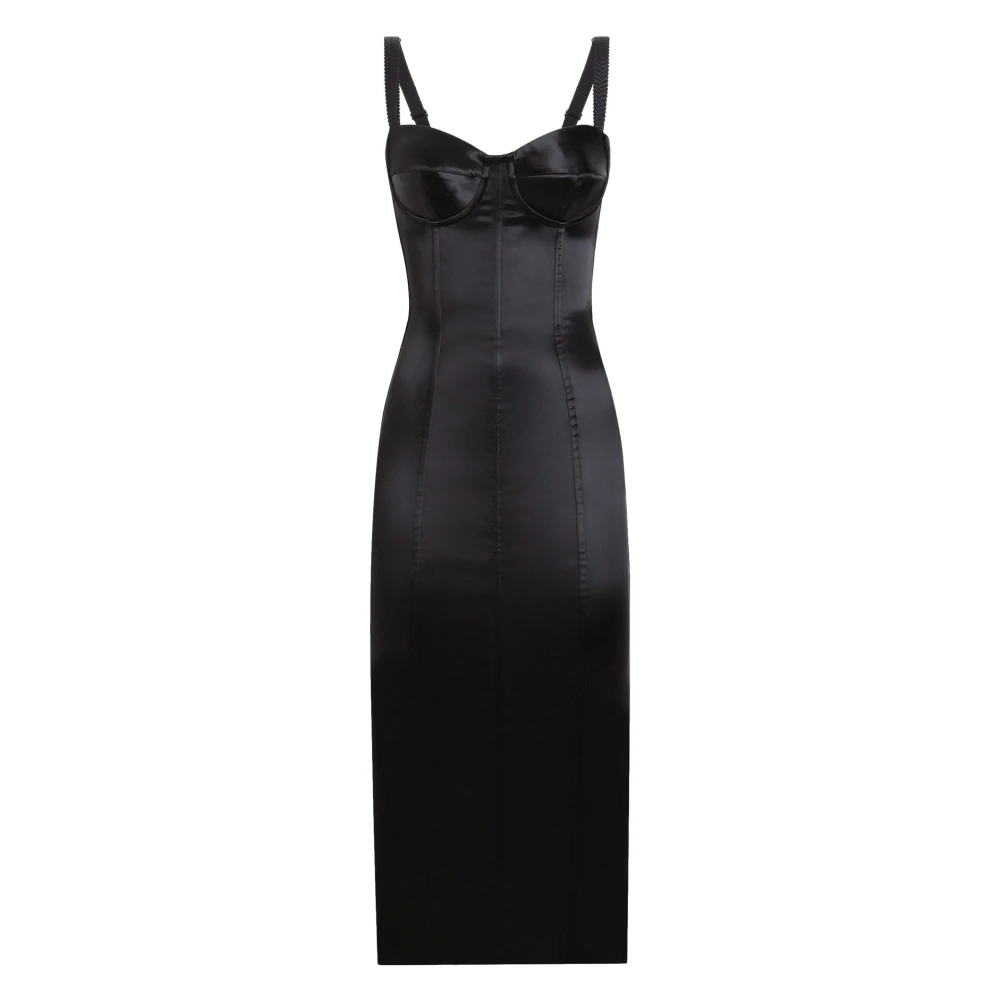 Dolce & Gabbana Zwarte Jurk met Sweetheart Halslijn Black Dames