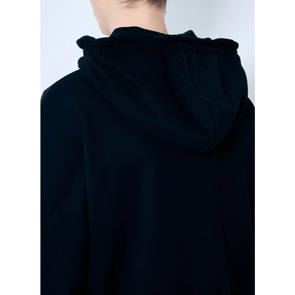 Dries Van Noten Katoenen Hoodie met Kangoeroezak Black Heren