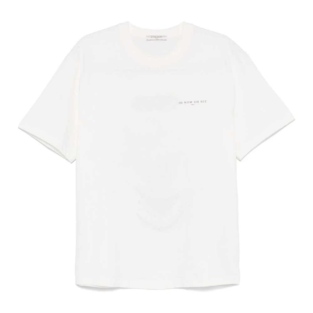 IH NOM UH NIT Wit Logo Print T-shirt Authentic Mask White Heren