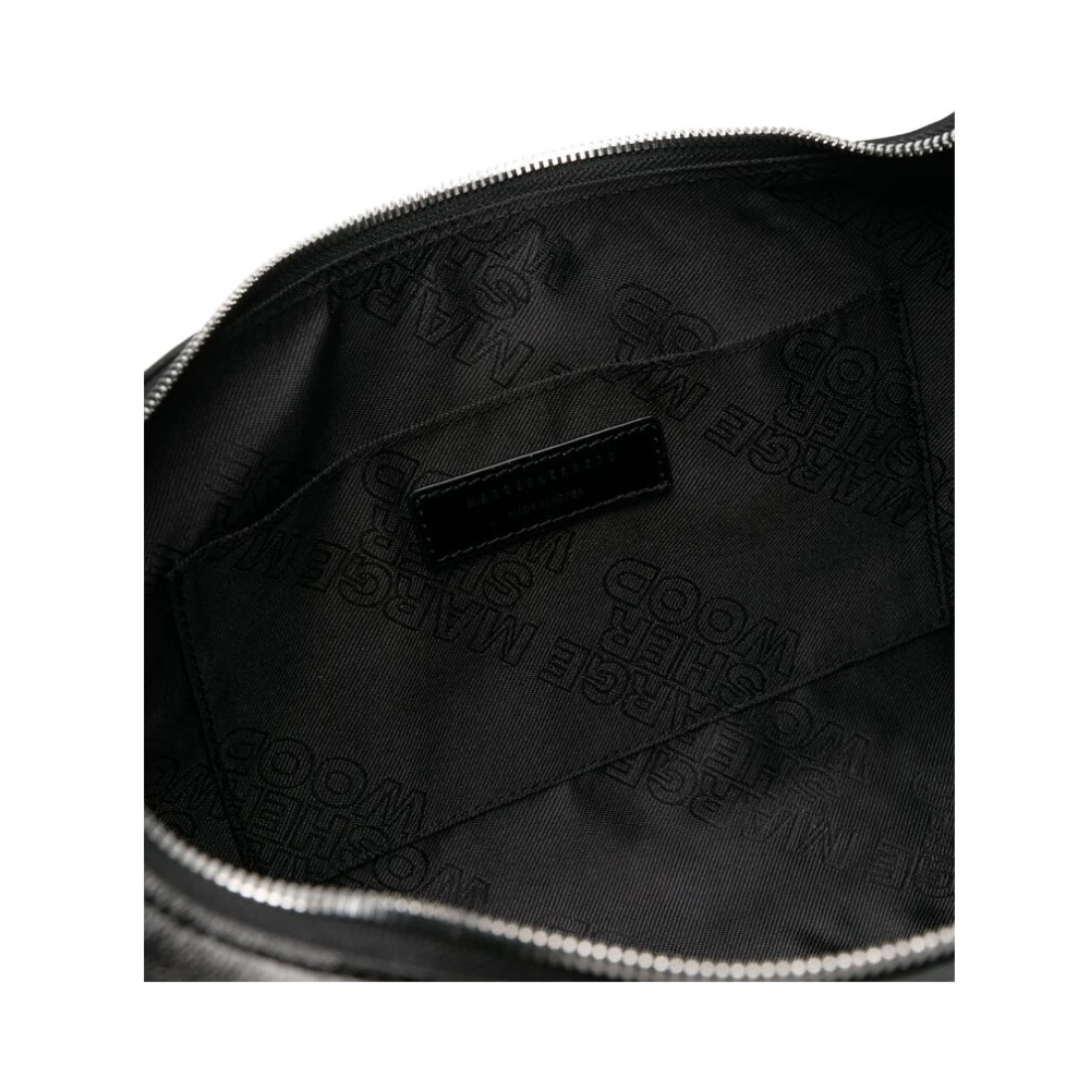 Marge Sherwood Zwarte Schoudertas met Logostempel Black Dames