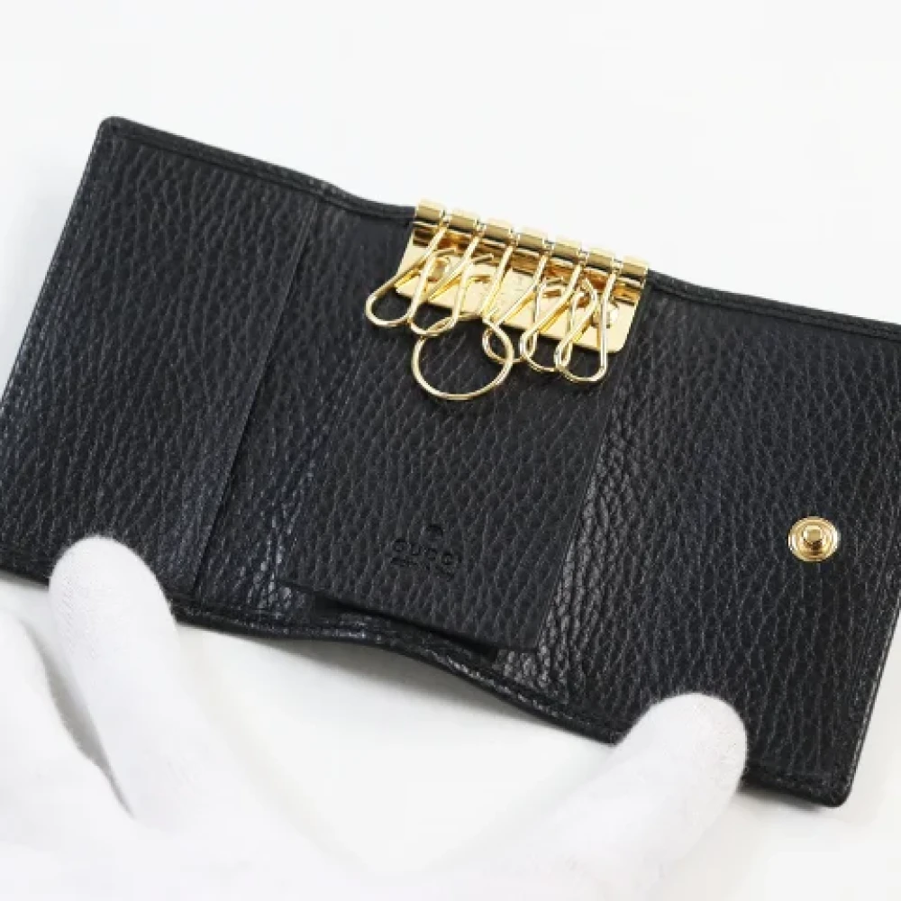 Gucci Vintage Pre-owned Leather key-holders Black Dames