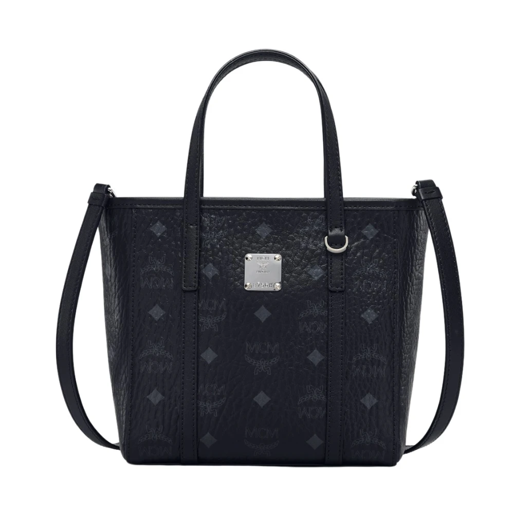 MCM Toni Top-Zip Shopper in Visetos Black Dames