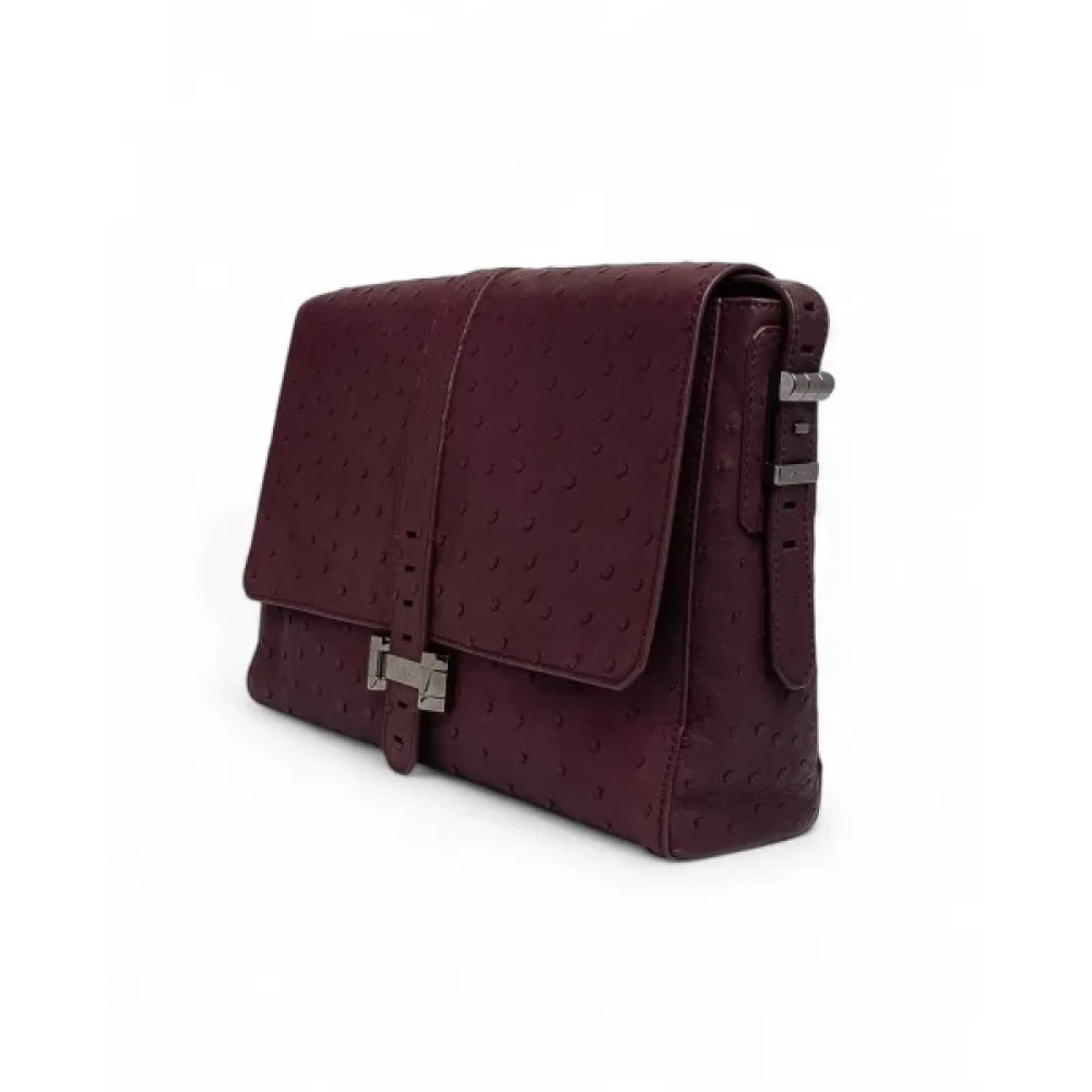 Bvlgari Vintage Pre-owned Leather crossbody-bags Purple Dames