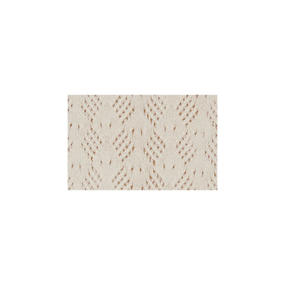 Gallo Lange effen witte katoenen dameskousen met ajour Beige Dames