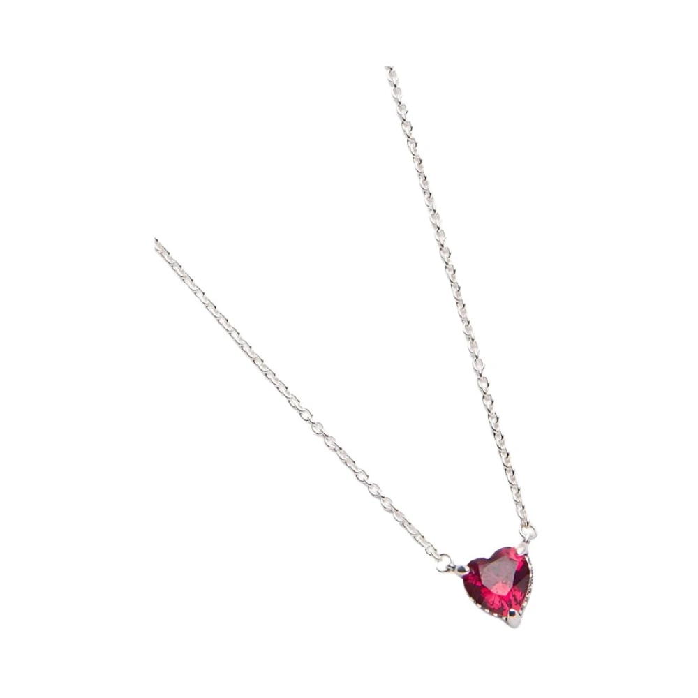 Pandora Sparkling Heart Halo Pendant - Female - Necklaces - Red - One Size - Accessories
