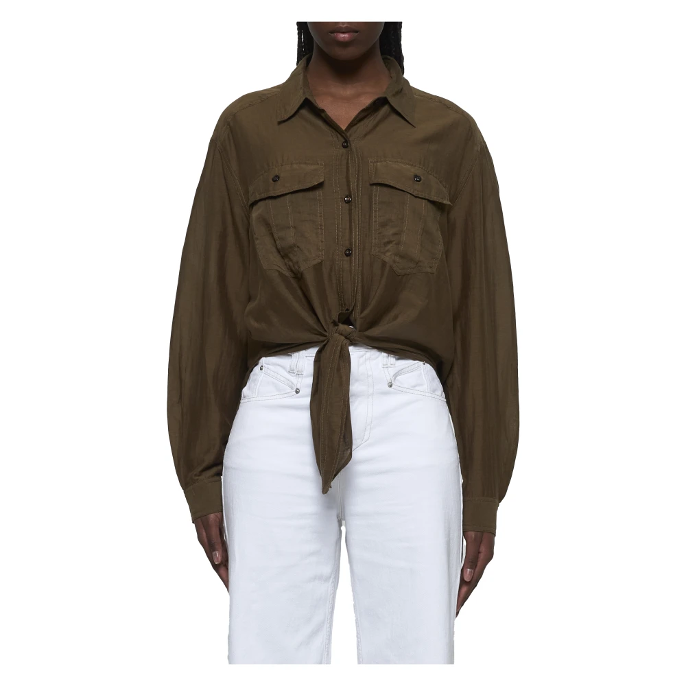 Isabel Marant Étoile Groene Katoenmix Overhemdjurk Green Dames