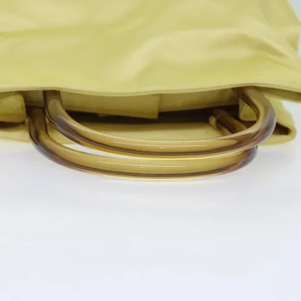 Prada Vintage Pre-owned Satin handbags Yellow Dames