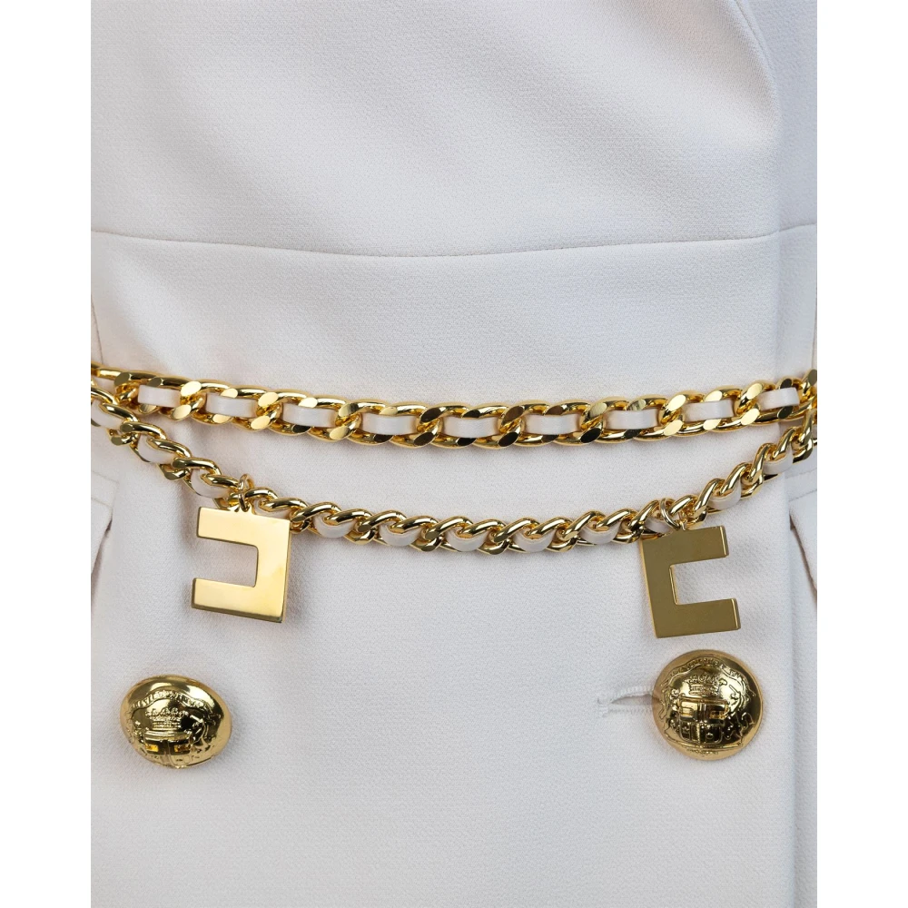 Elisabetta Franchi Witte double-breasted jasjurk White Dames