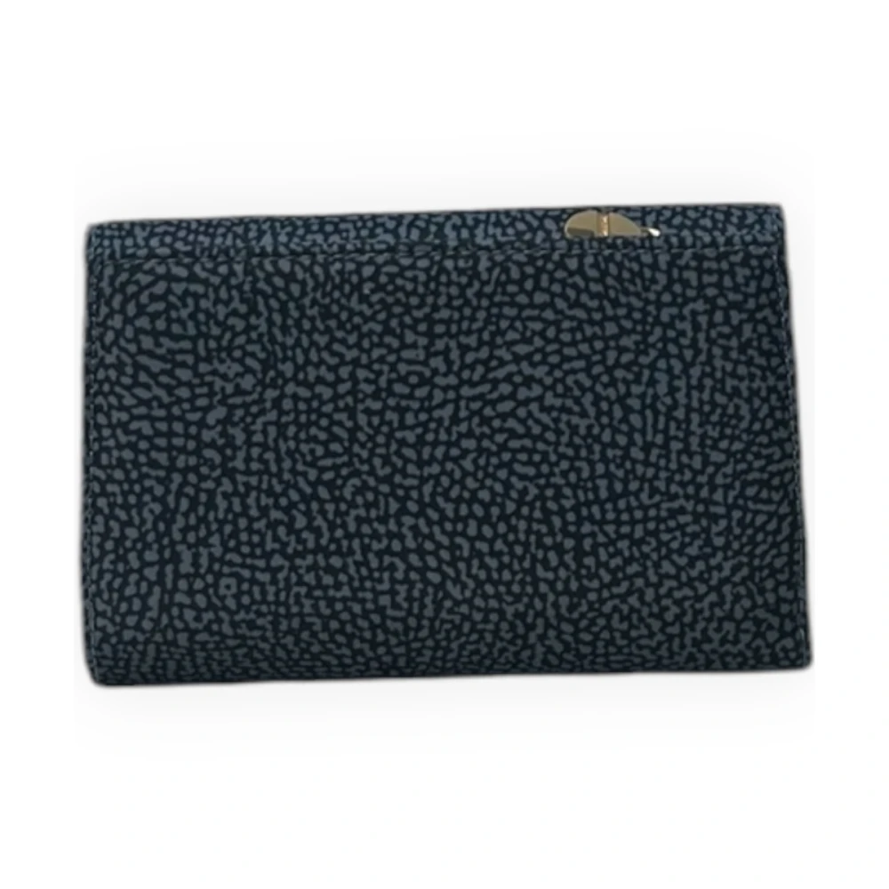 Borbonese Middelgrote Portemonnee met Klep en Rits Blue Dames