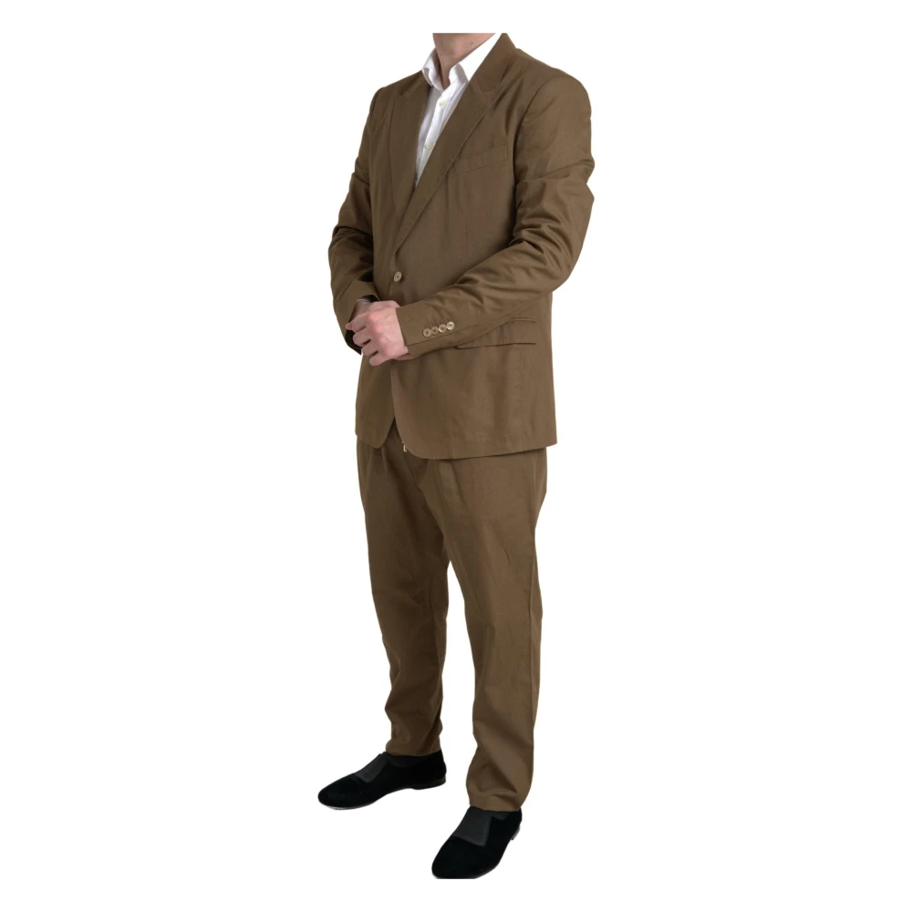 Dolce & Gabbana Men's Brown Taormina 2 Piece Suit - Single Breasted Suits - 3XL - Suits