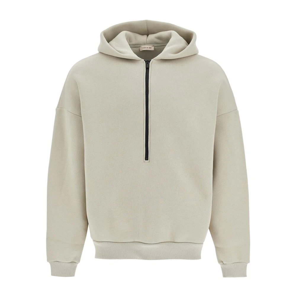 Fear Of God Oversized hoodie met halve rits Gray Heren