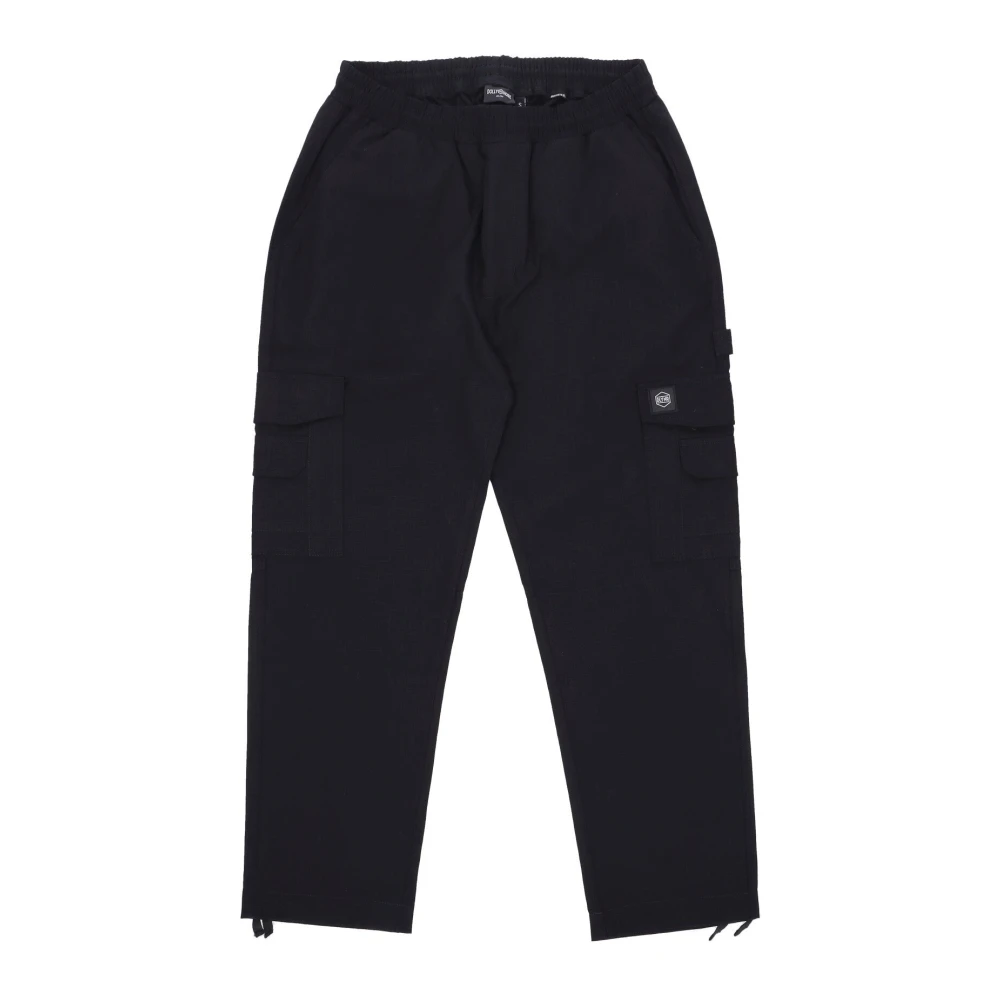 Dolly Noire Straight Trousers, Male, Xl, Cargo Trousers Ripstop Fabric Black