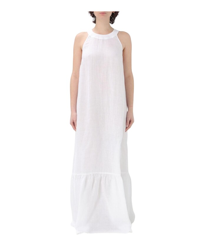 robe-longue-en-lin-blanc-volant
