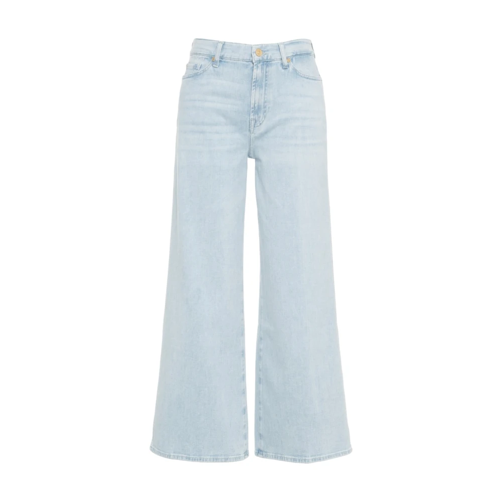 7 For All Mankind Hoge Taille Geknipte Wijde Pijp Jeans Blue Dames