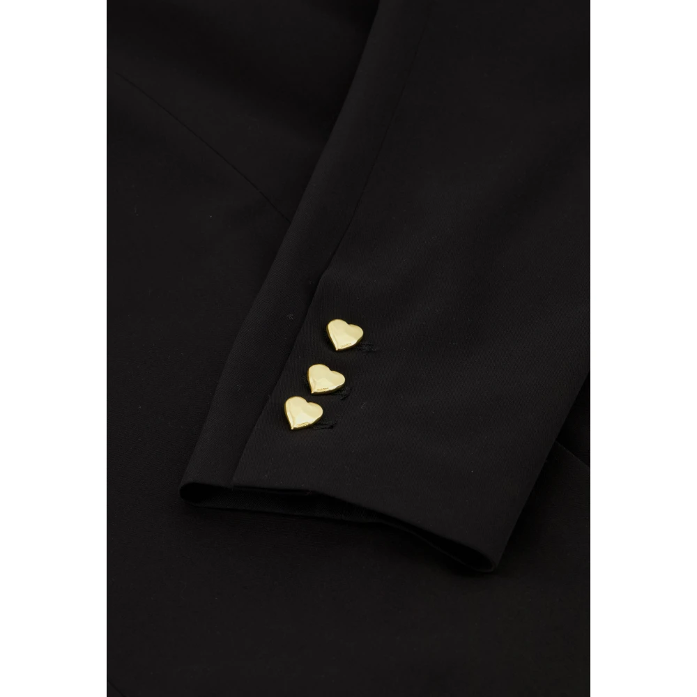 Fabienne Chapot Zwarte Blazer met Hart Knopen Black Dames