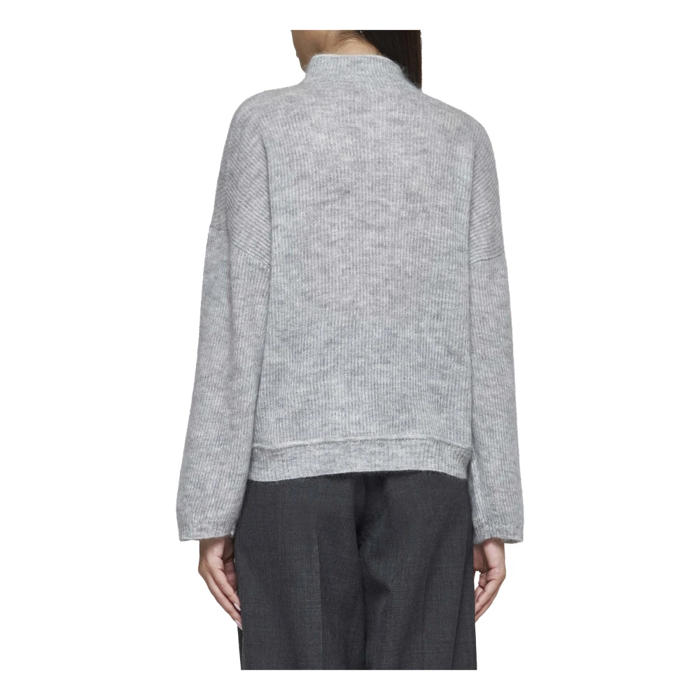 BRUNELLO CUCINELLI Gebreide Mohair Wolmix Trui Gray Dames