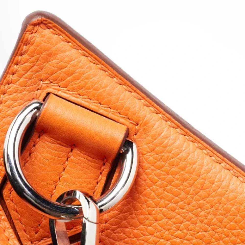 Hermès Vintage Pre-owned Leather crossbody-bags Orange Dames