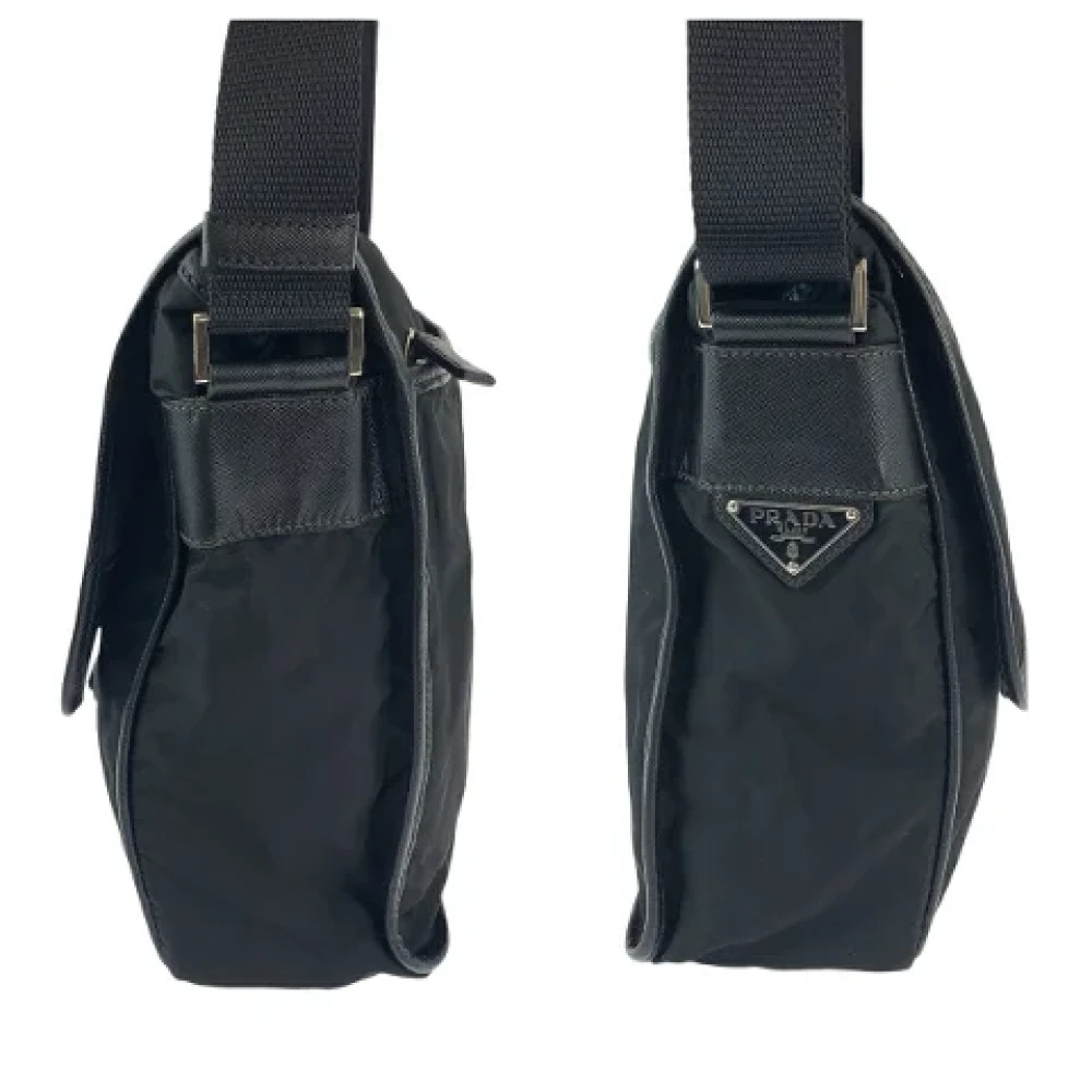 Prada Vintage Pre-owned Canvas crossbody-bags Black Dames