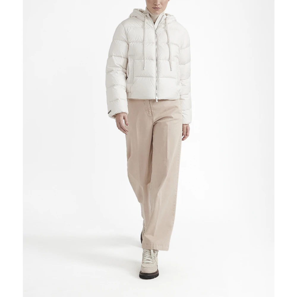 PESERICO Korte gewatteerde donsjas met capuchon Beige Dames