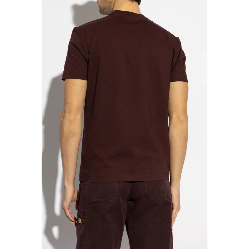 Versace T-shirt met bedrukt logo Red Heren