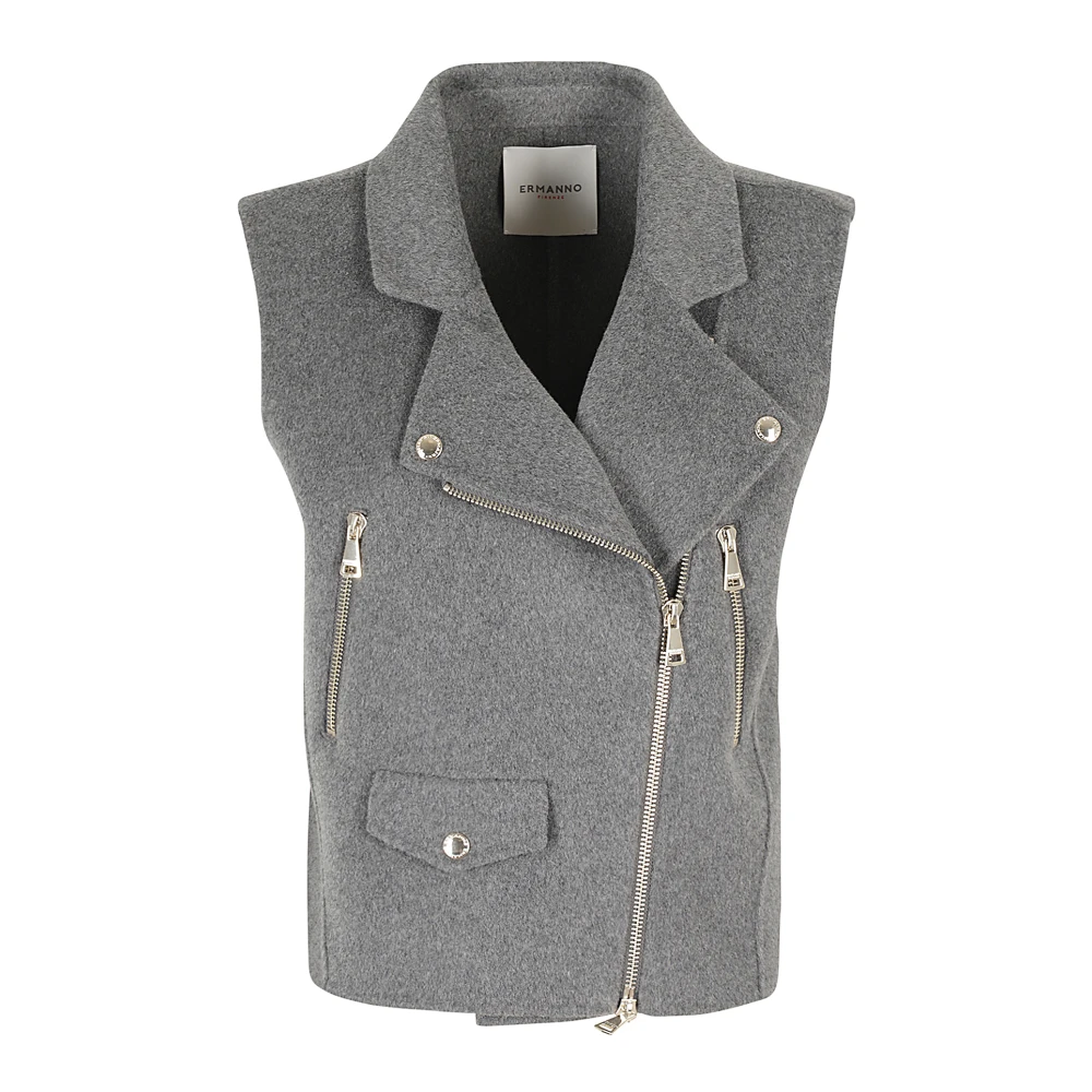 Ermanno Scervino Stijlvol Gewatteerd Vest voor Mannen Gray Dames