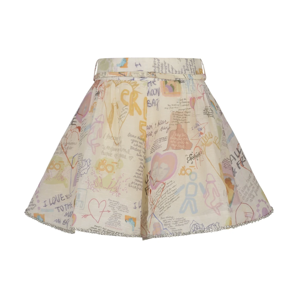 Zimmermann Belted Tuck Skort Multicolor Dames