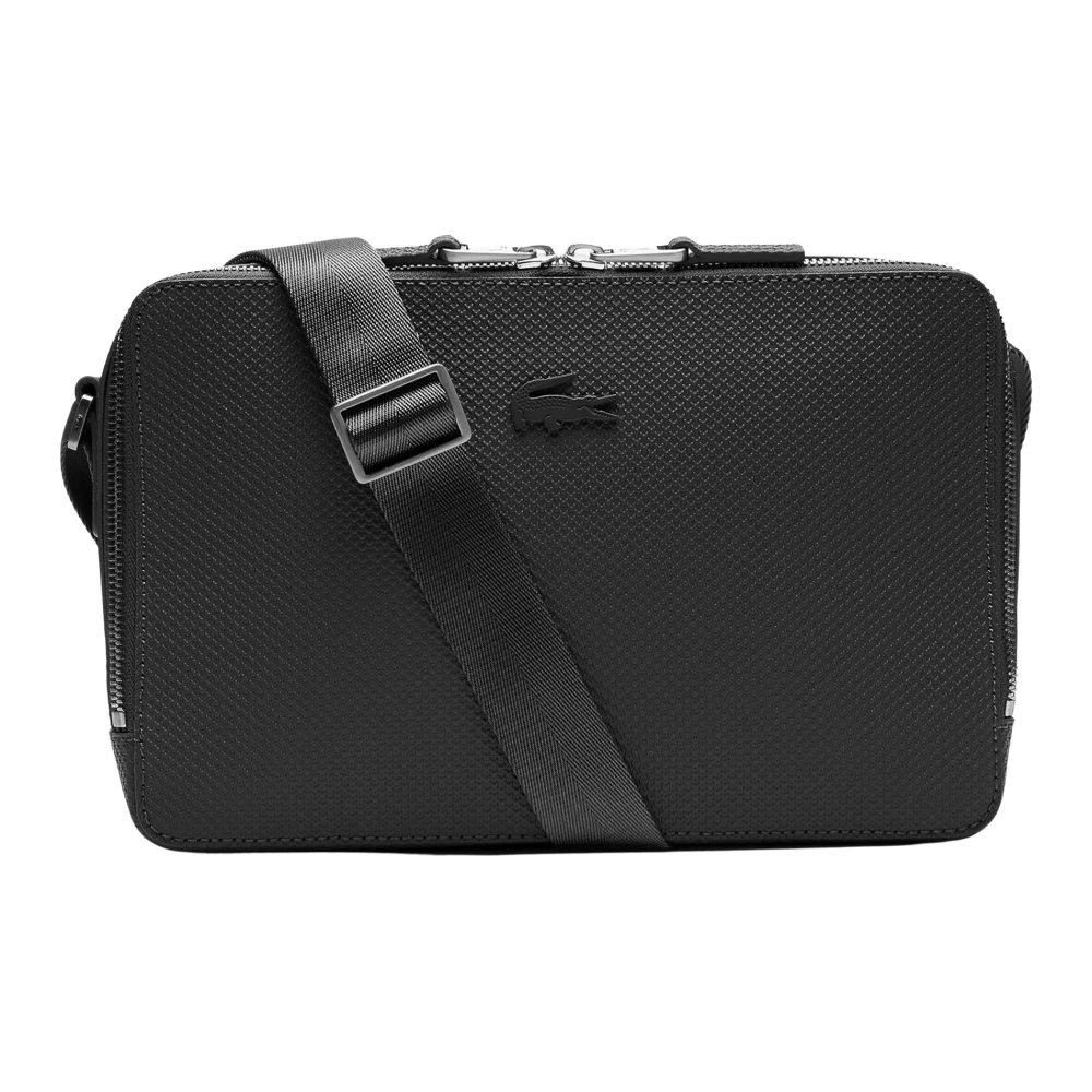Lacoste Men's Black Iconic Golf Ball Structure Cross Body Bag - Cross Body Bags - One Size - Bags