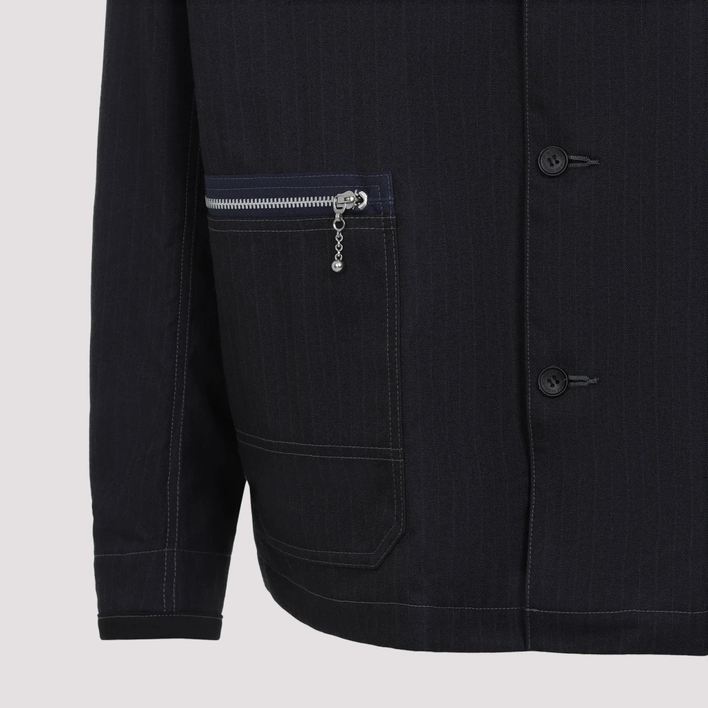 Junya Watanabe Blauwe Jas voor Mannen Aw24 Blue Heren