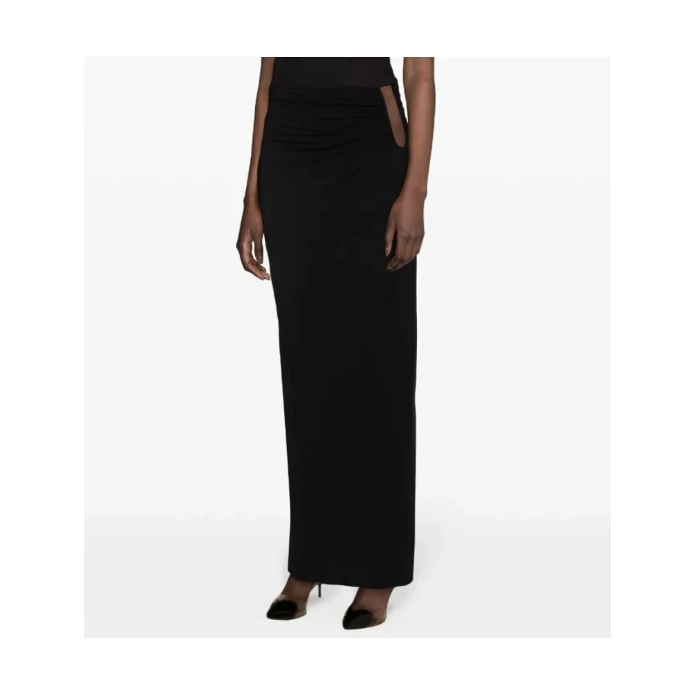 Magda Butrym Zwarte Maxi Rok met Uitgesneden Design Black Dames