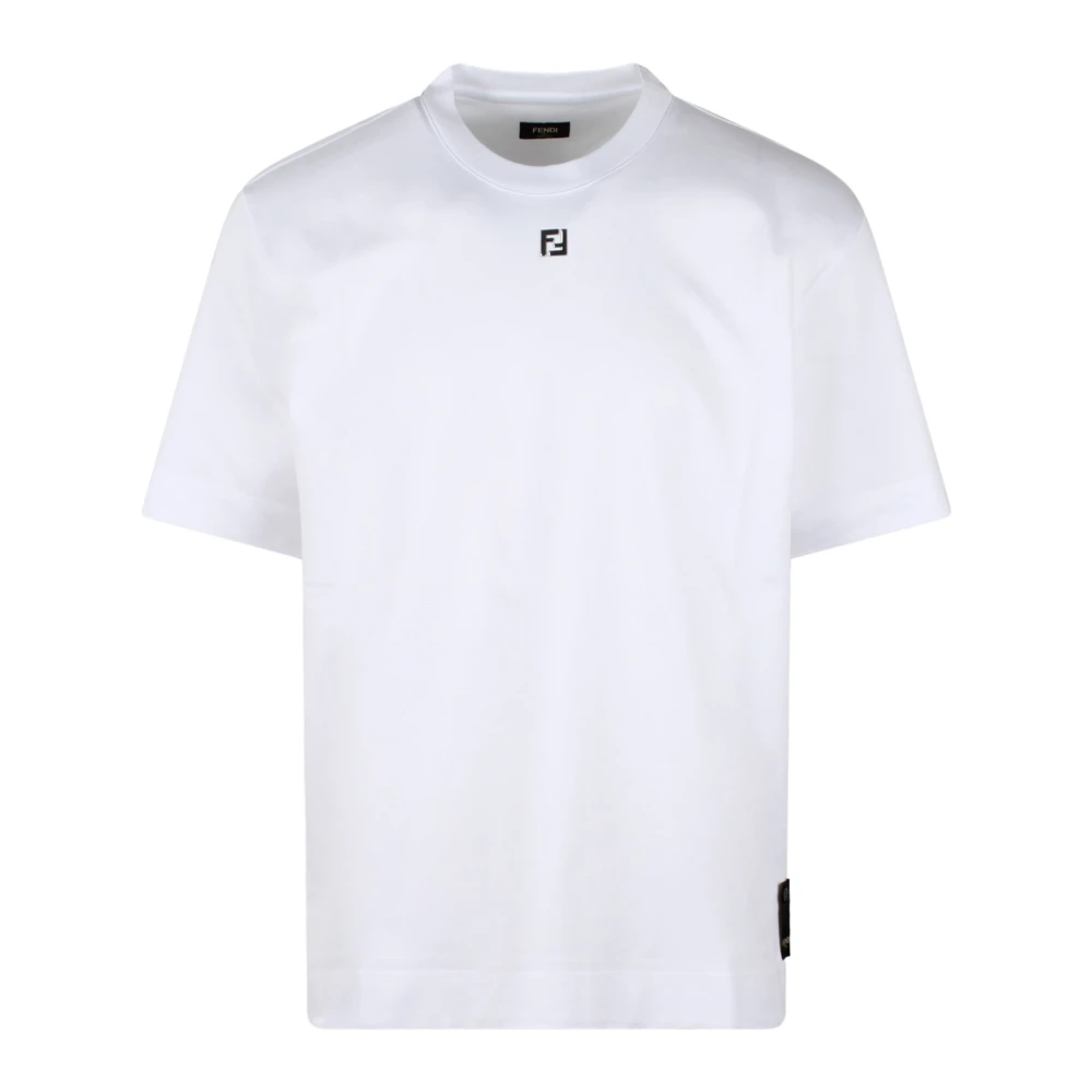 Fendi Metal FF Detail T-Shirt White Heren