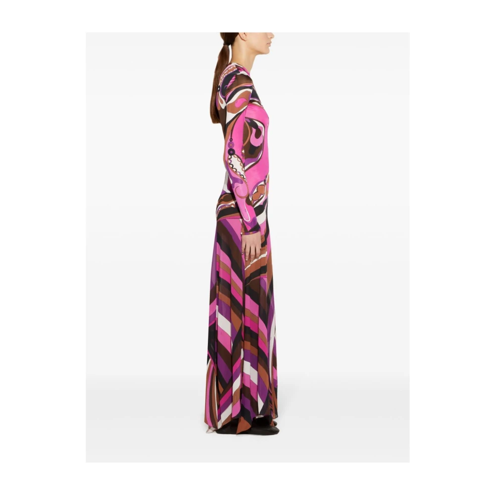 EMILIO PUCCI Fuchsia Jurk voor Vrouwen Aw24 Multicolor Dames