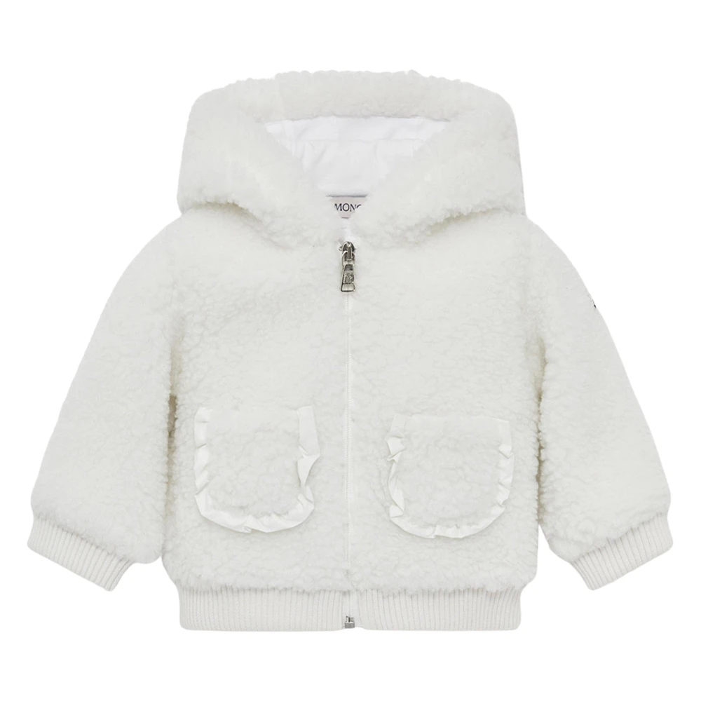 Moncler Girls White Winter Jackets, 3 Y, Zip Up Cardigan For Baby