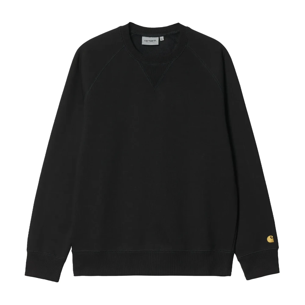 Carhartt Wip Men's Black Sweatshirts, S, Gold Chase Sweatshirt