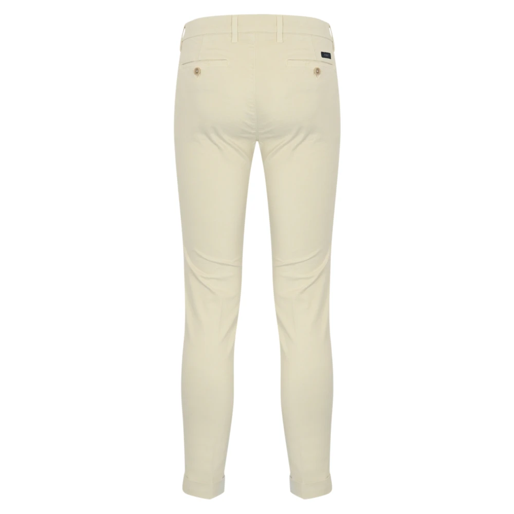 Fay Slim Katoen Gabardine Beige Broek Beige Heren