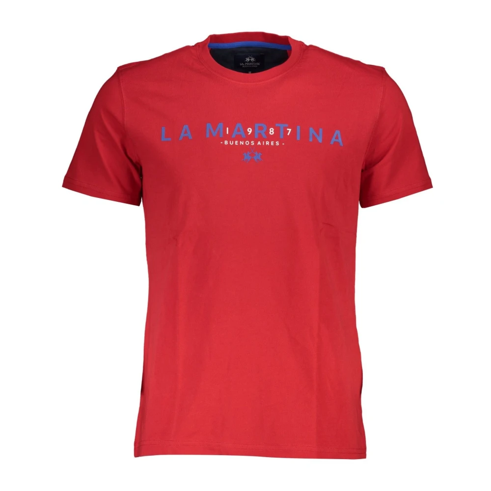 La Martina Men's Red Short Sleeve Tee Shirt