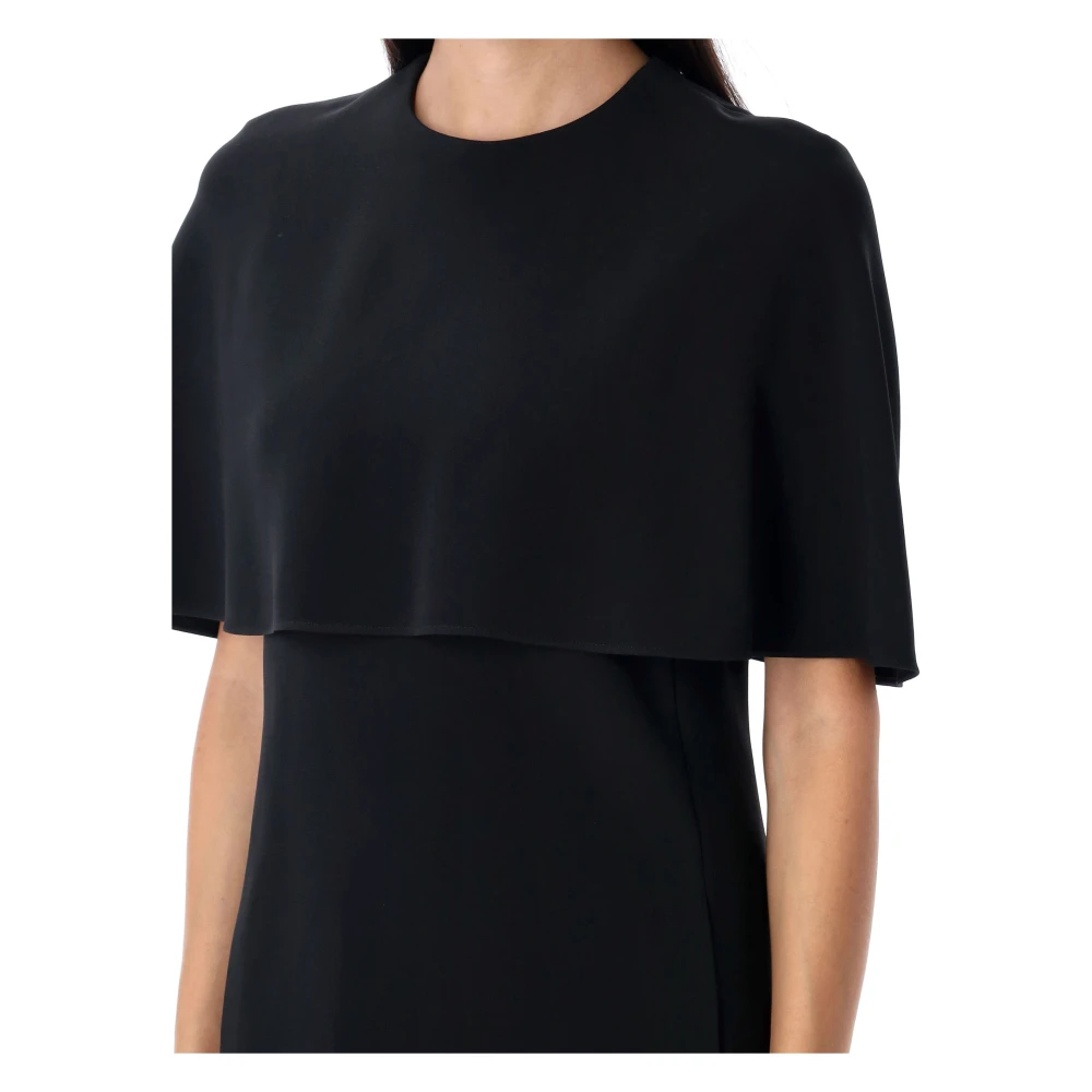 Chloé Zwarte Korte Cape Jurk Black Dames