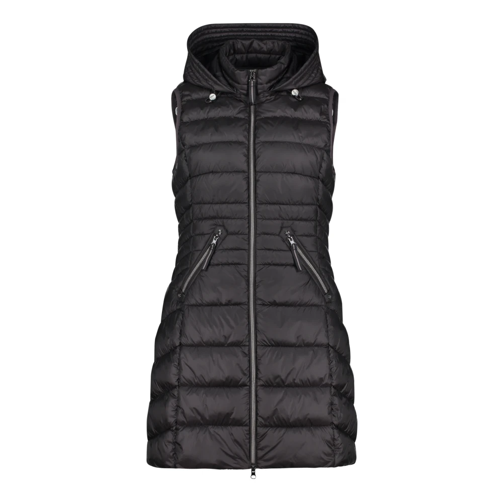 Betty Barclay Gewatteerd Vest met Afneembare Capuchon Black Dames